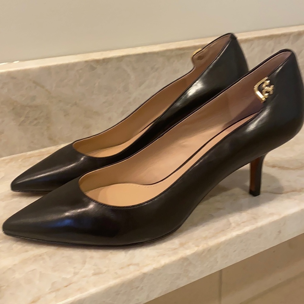 Tory Burch black leather heels